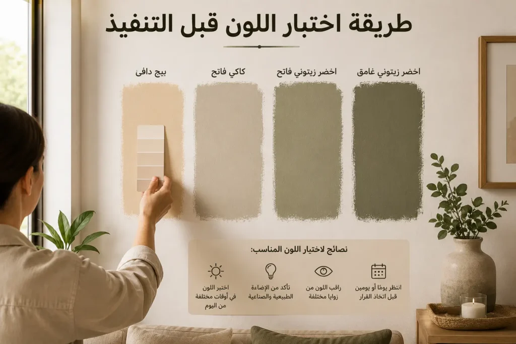 طريقة اختبار اللون قبل التنفيذ
